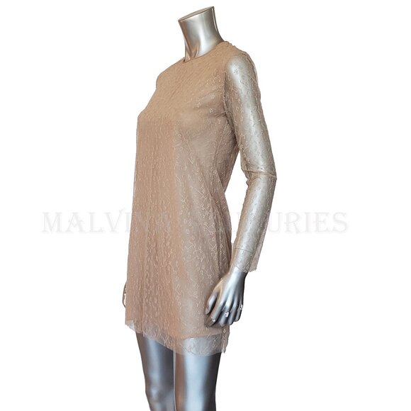 GUCCI DRESS OLD ROSE FLORAL LACE LONG SLEEVE MINI - Picture 3 of 12